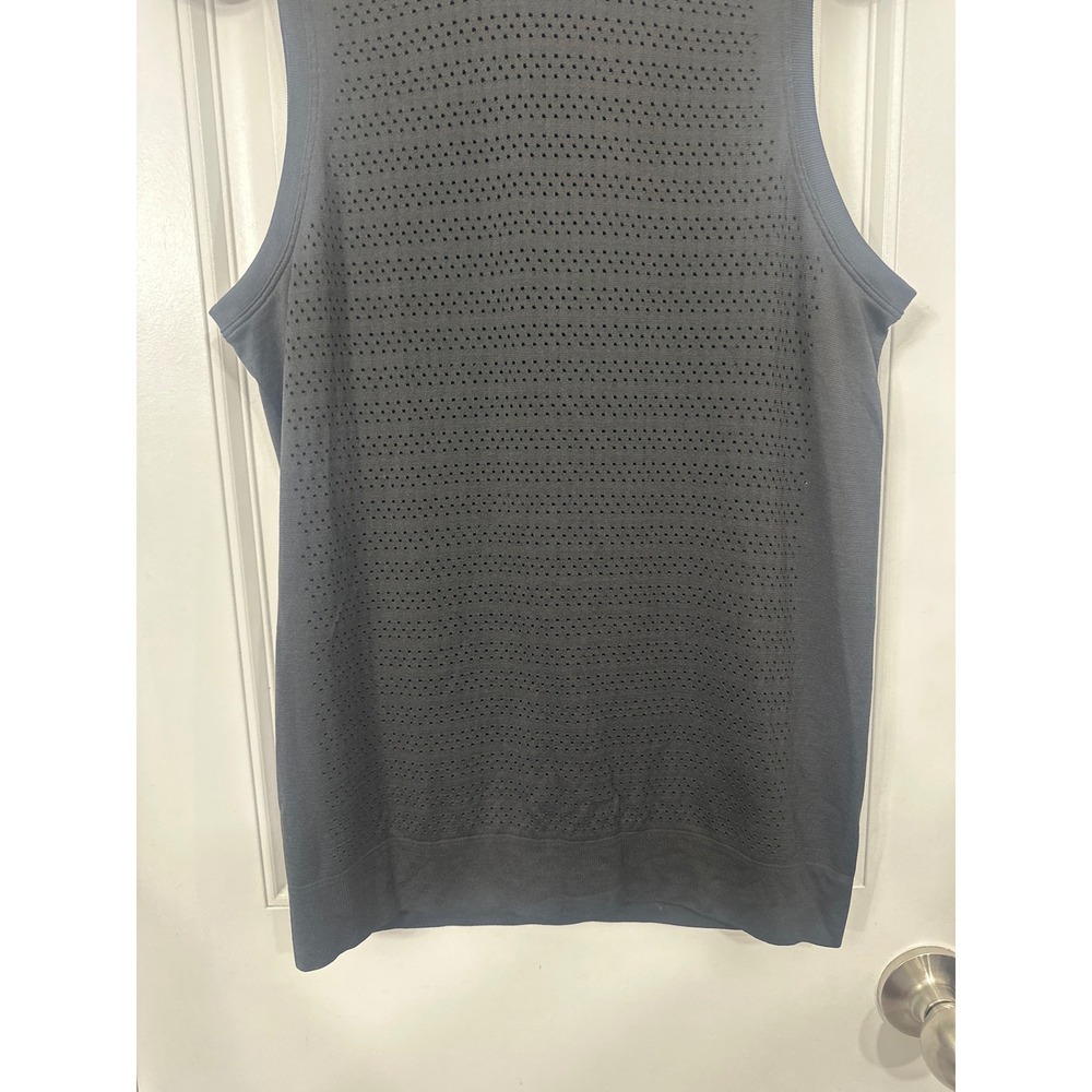 Lululemon Breeze By Muscle Tank Top Black Mesh Athletic Training Shirt Small Med - Picture 3 of 7
